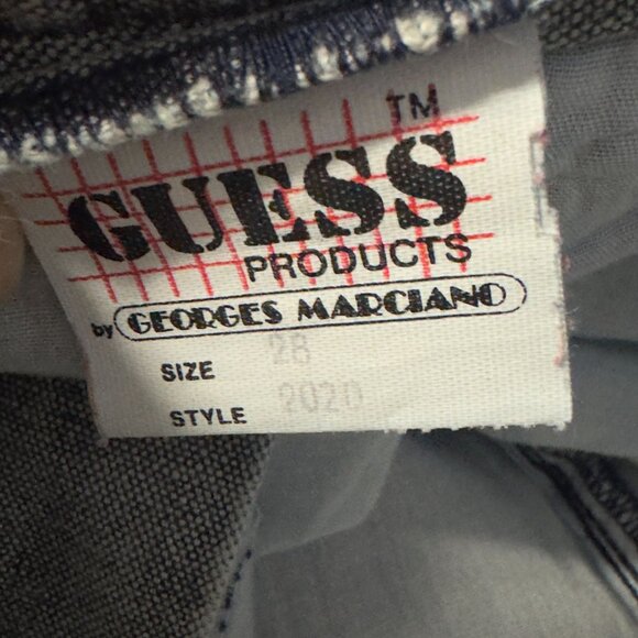 VTG Guess High-Waisted Two-Tone Denim Jeans Womens 28 Distressed Look - Picture 12 of 12